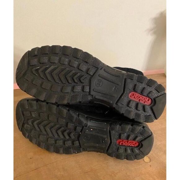 Rieker Tek size 36 (5-5.5) boots black suede wool lined winter - Picture 6 of 7